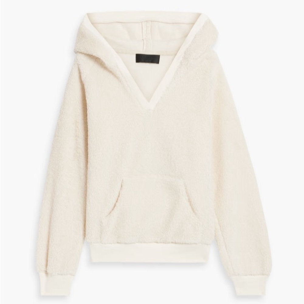 NILI LOTAN Marcello fleece hoodie pullover jacket natural xsmall - Picture 3 of 13